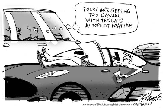 Image result for tesla cartoon autopilot.jpeg